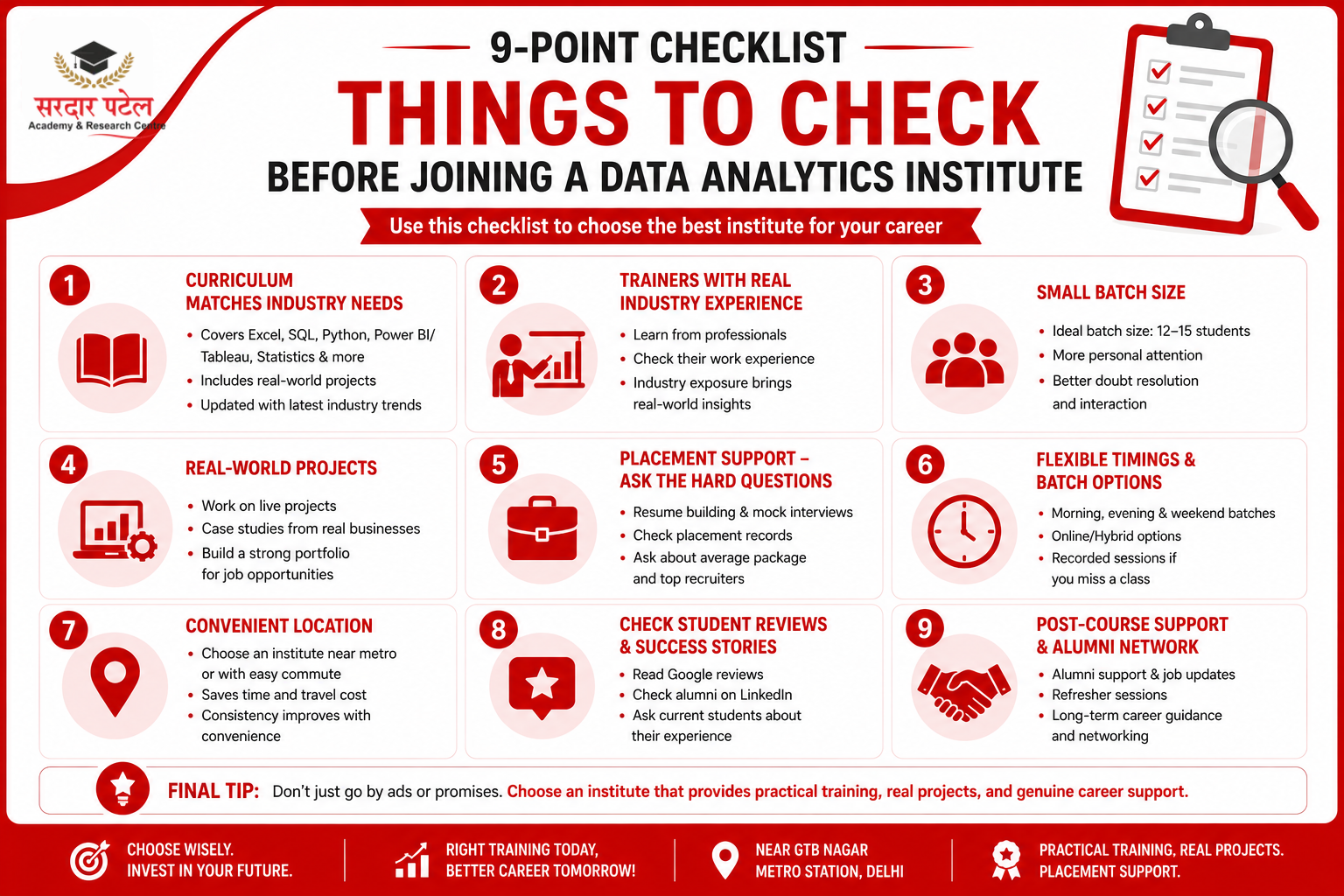 data analytics 9 points checklist