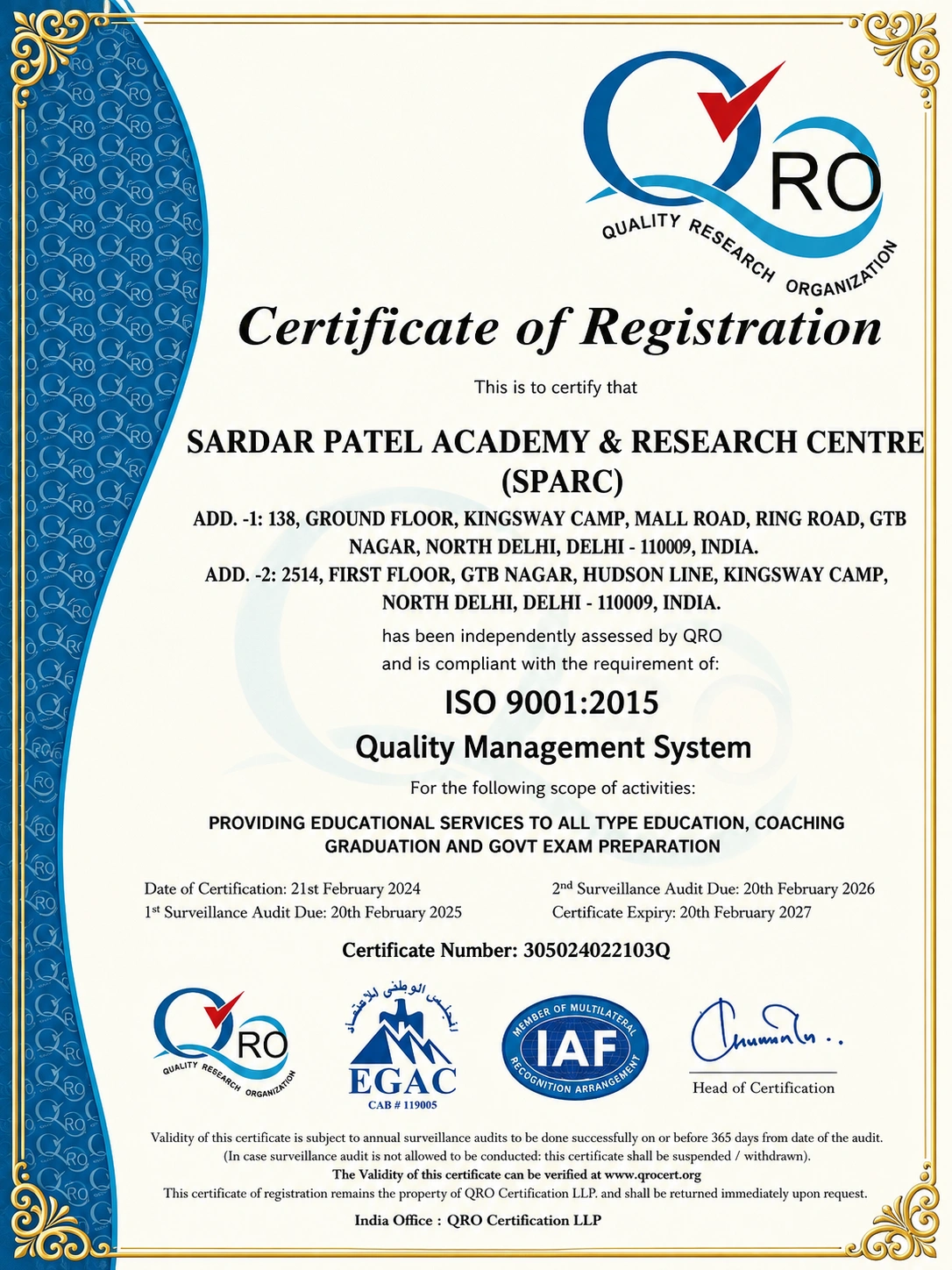 ISO 9001:2015 Certified