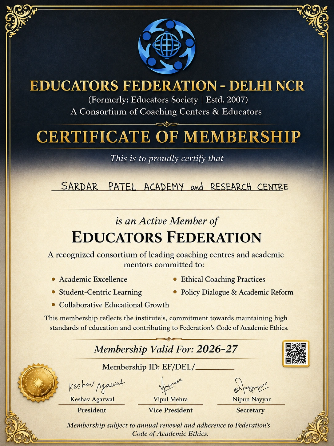 Appreciated by the Directorate of Education, GNCT of Delhi